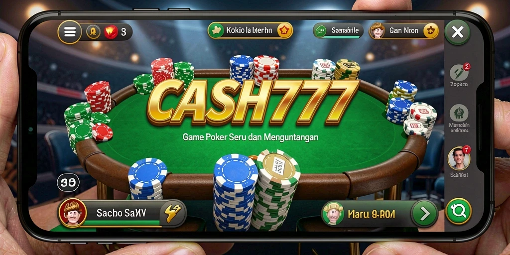 Tampilan menarik dan seru dari gameplay Poker di CASH777.