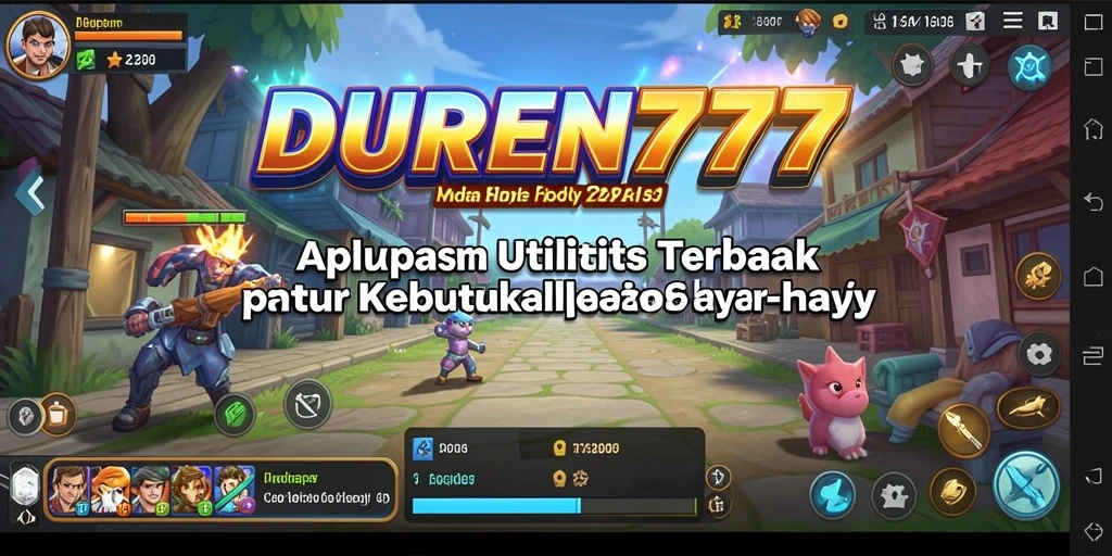 Screenshot DUREN777 menampilkan antarmuka aplikasi Utility yang intuitif dan menarik.