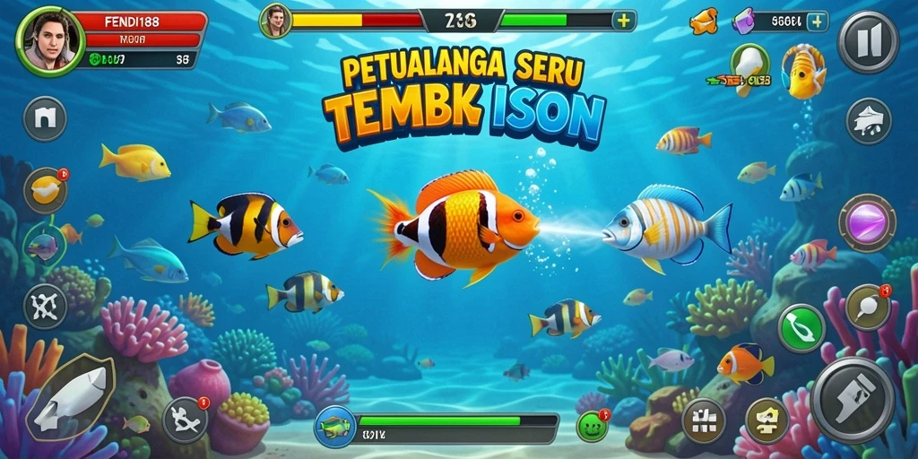 Tampilan seru gameplay Tembak Ikan di FENDI188.