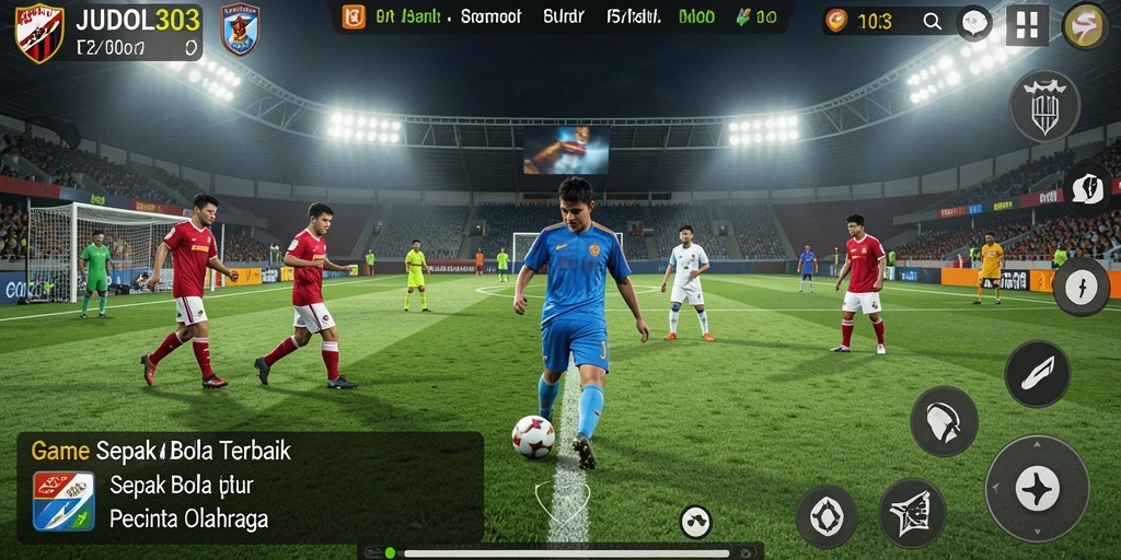 Tampilan menarik dari gameplay sepak bola yang mendebarkan di JUDOL303.