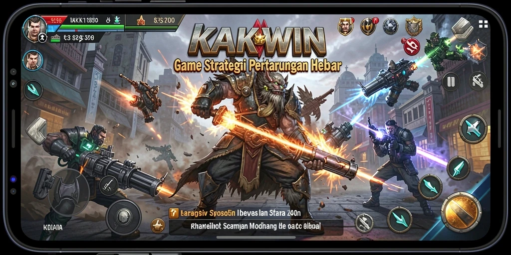 Tampilan gameplay menakjubkan KAKWIN dengan strategi mendalam.