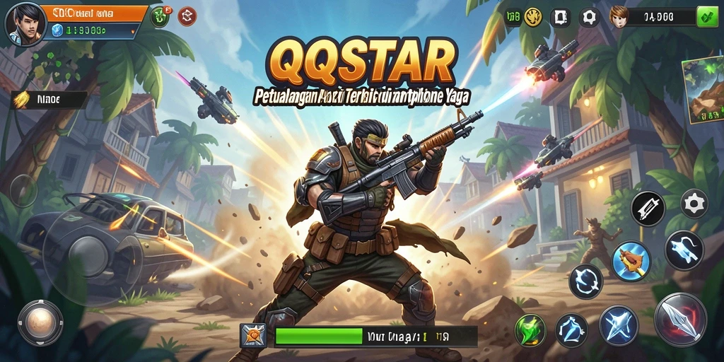 Tangkapan layar gameplay QQSTAR, memperlihatkan aksi seru dan grafis menawan.