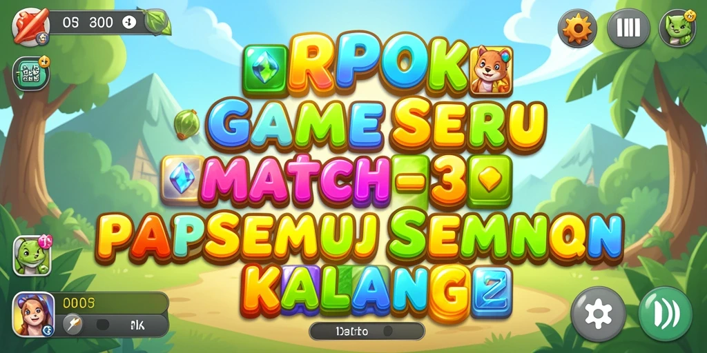 Screenshot gameplay RPOK menampilkan serunya mencocokkan item dalam game Match-3.