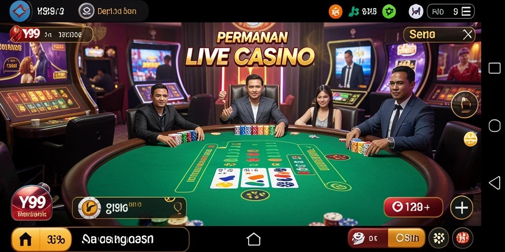 Tampilan menawan gameplay kasino langsung di Y89.